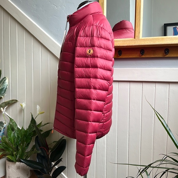 NWT Save the Duck Faux Shearling Puffer Jacket in Ruby Red - Picture 2 of 16